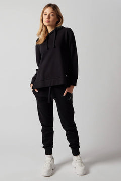 Women's Sweatsuit Set With Slits Black