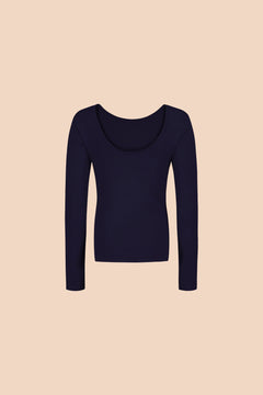 Scoop Back Top Dark Blue