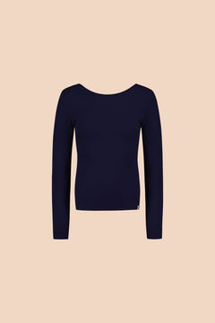 Scoop Back Top Dark Blue