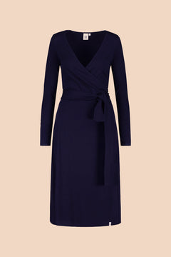 Soft Wrap Dress Dark Blue