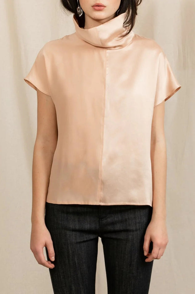 Revolution Short Sleeve Cowl Neck Tee Pink - Studio Heijne