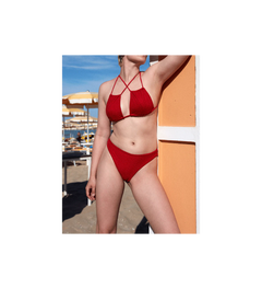 Low Versatile Bikini Top Geranium Red