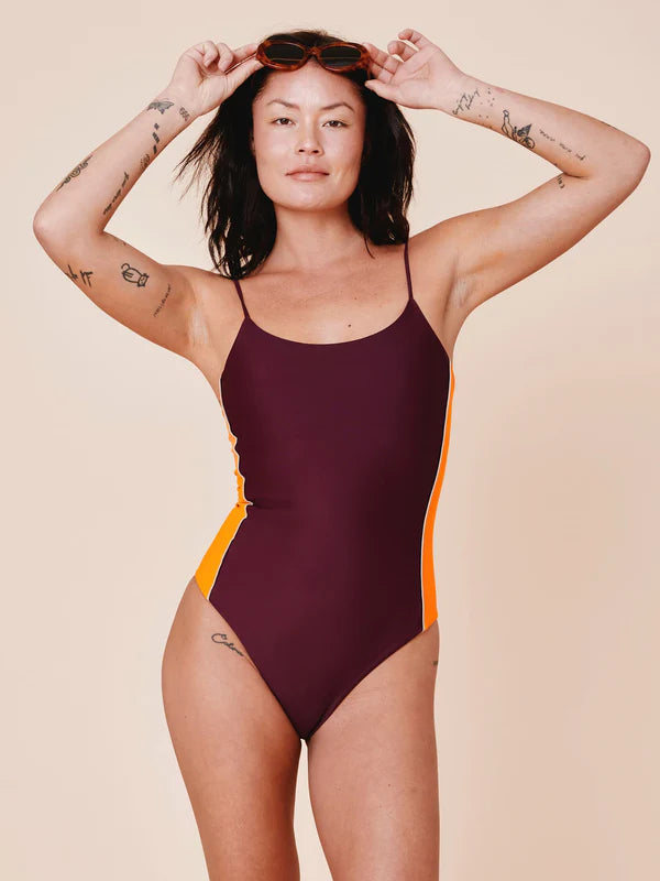 Penida Colorblock Swimsuit Deep/Flame