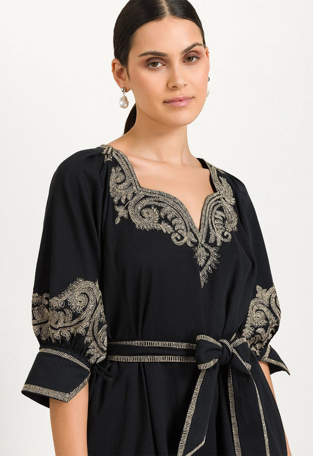 Philosophy Embroidered Dress Onyx Black