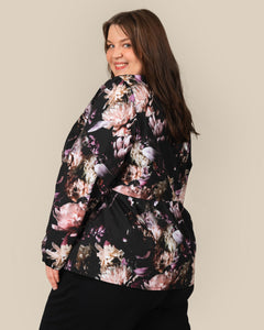 Toive Half-Wrap Shirt Peony Farm Black