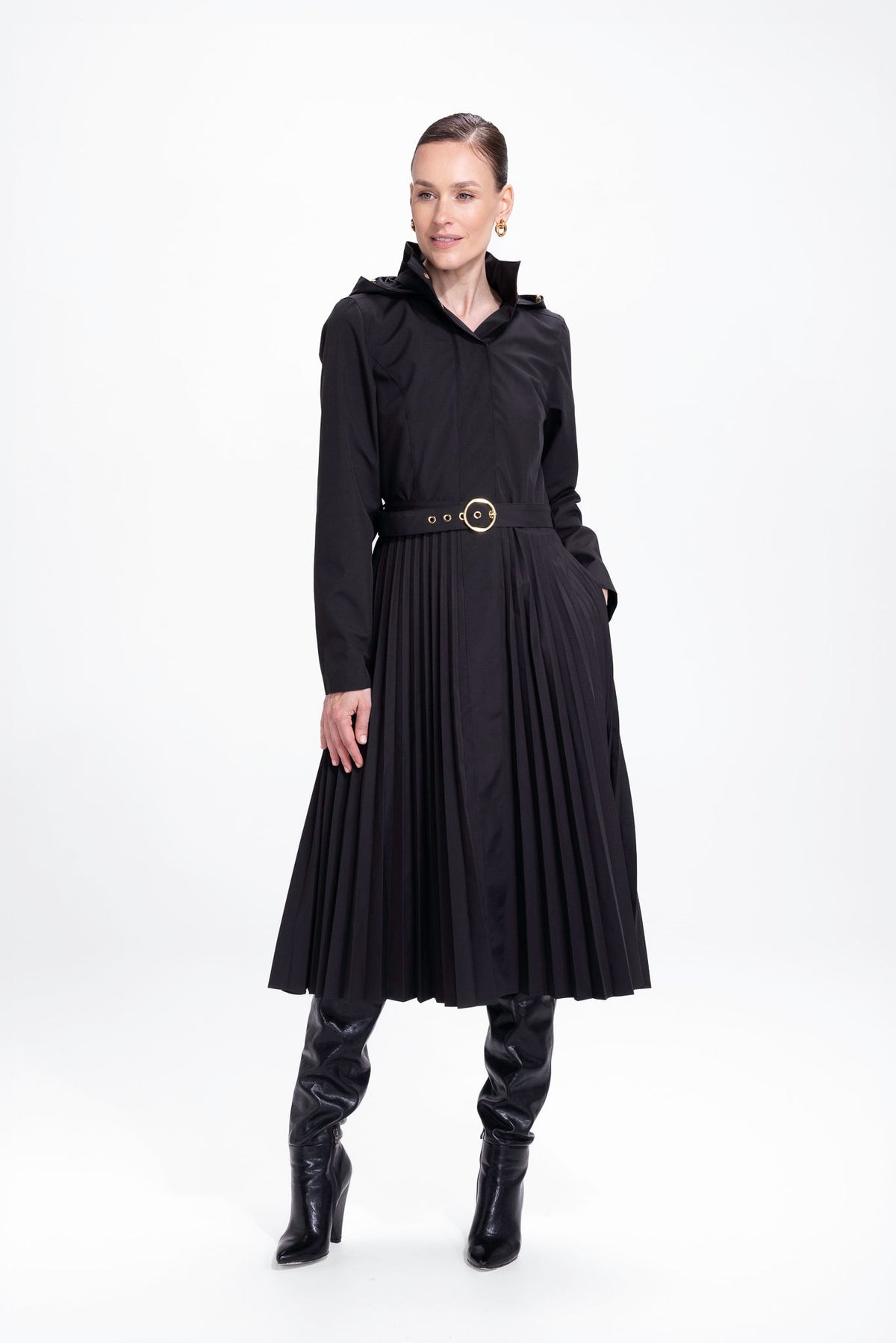 RainSisters Black Sway Trench Coat Black