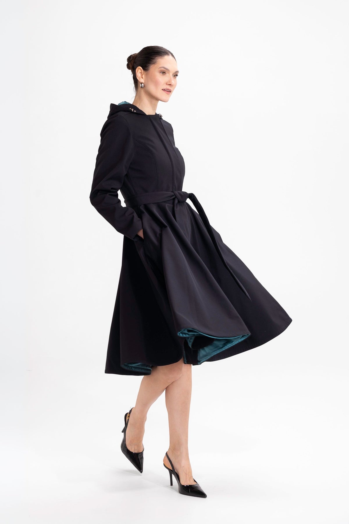 RainSisters Deep Emerald Coat Black