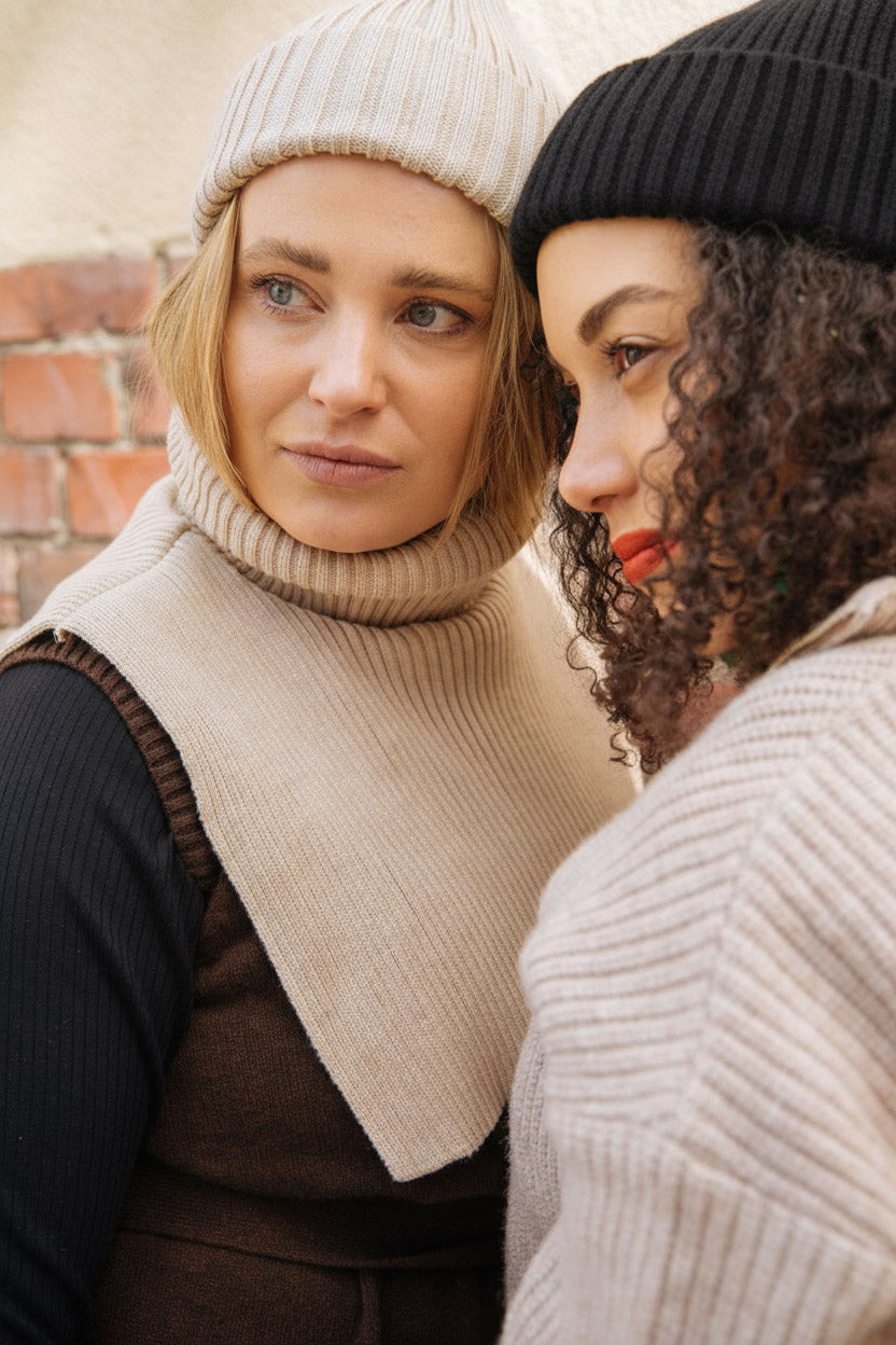 Rib Neck Warmer Light Sand