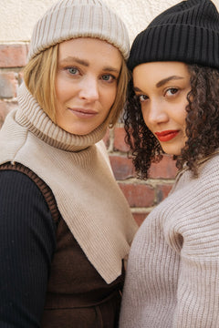 Rib Neck Warmer Light Sand
