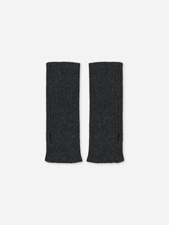 Kids Ribbed Cashmere Hand Warmers Anthracite