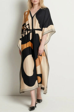 Riviera Diagram Caftan Dress Multicolor - Studio Heijne