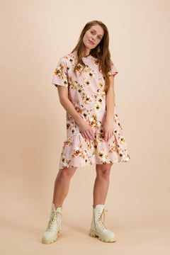 Ruffle T-Shirt Dress Pastel Bouquet