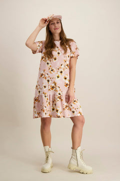 Ruffle T-Shirt Dress Pastel Bouquet