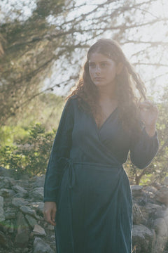 Susana Crossover Dress in Blue