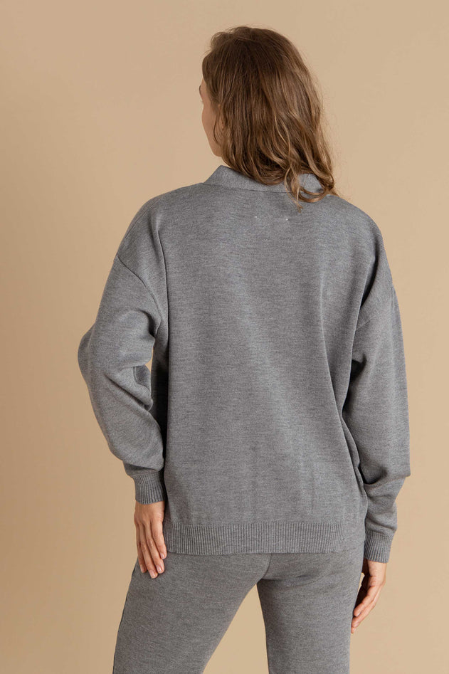 Bene Merino Cardigan Light Grey