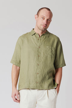 Dingwalls Linen Shirt Sage Khaki