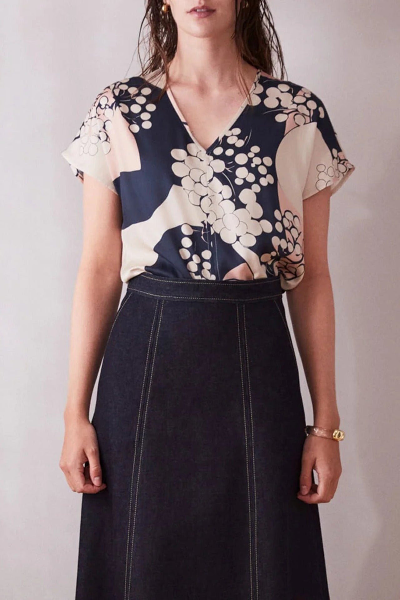 Short Sleeve Summer Tee Japan Print Blue - Studio Heijne