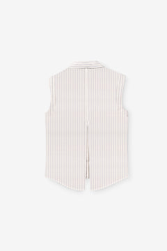 Blouse With A Back Slit White Stripes