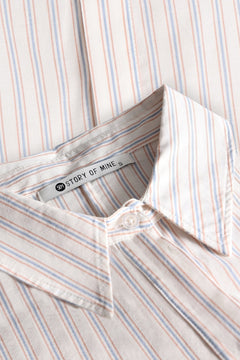 Blouse With A Back Slit White Stripes