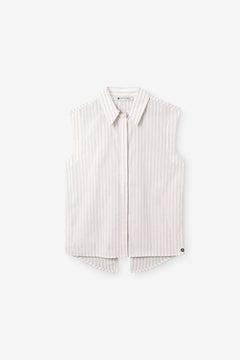 Blouse With A Back Slit White Stripes