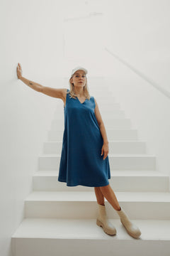 Viena Midi Dress Sky Blue