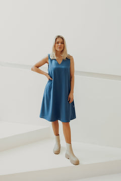 Viena Midi Dress Sky Blue