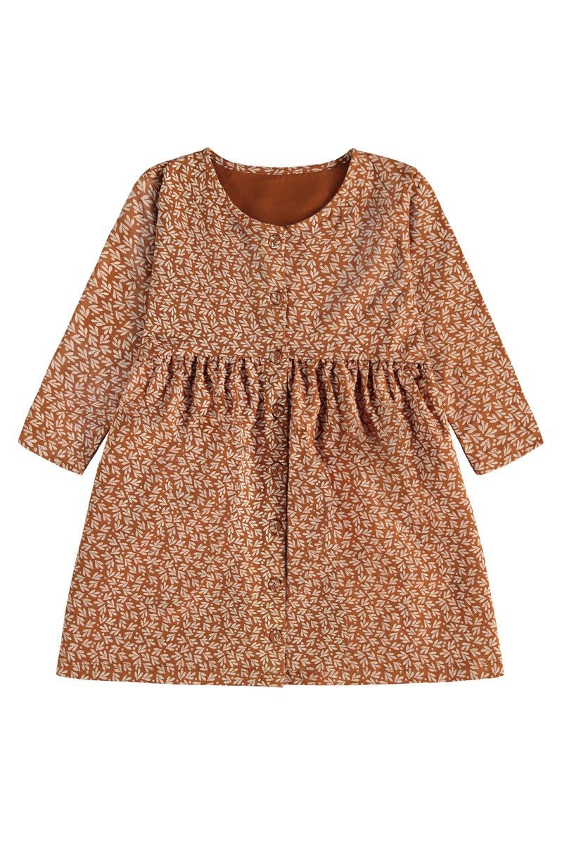 Kids' Sabrina Oversize Dropped Shoulder Dress Terracotta