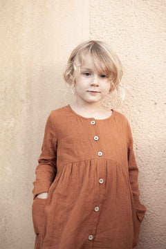 Kids' Simone Dress With Pockets Terracotta