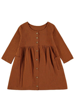 Kids' Simone Dress With Pockets Terracotta