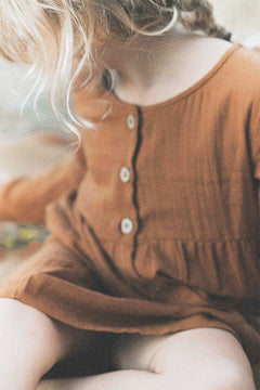 Kids' Simone Dress With Pockets Terracotta