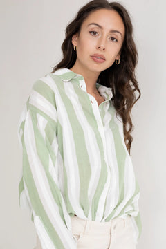 Striped Blouse Green/White