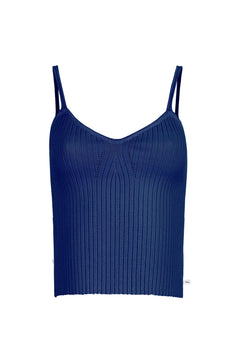 Sotto Ribbed Top Navy