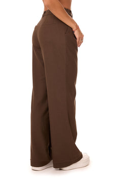 Klaro Pleated Wool Blend Trousers Brown