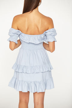 Lollipop Ruffle Dress Light Blue