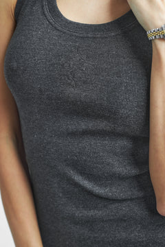 Sante Ribbed Tank Dress Dark Grey