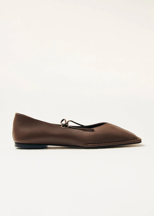 Sway Leather Ballet Flats Chestnut Brown