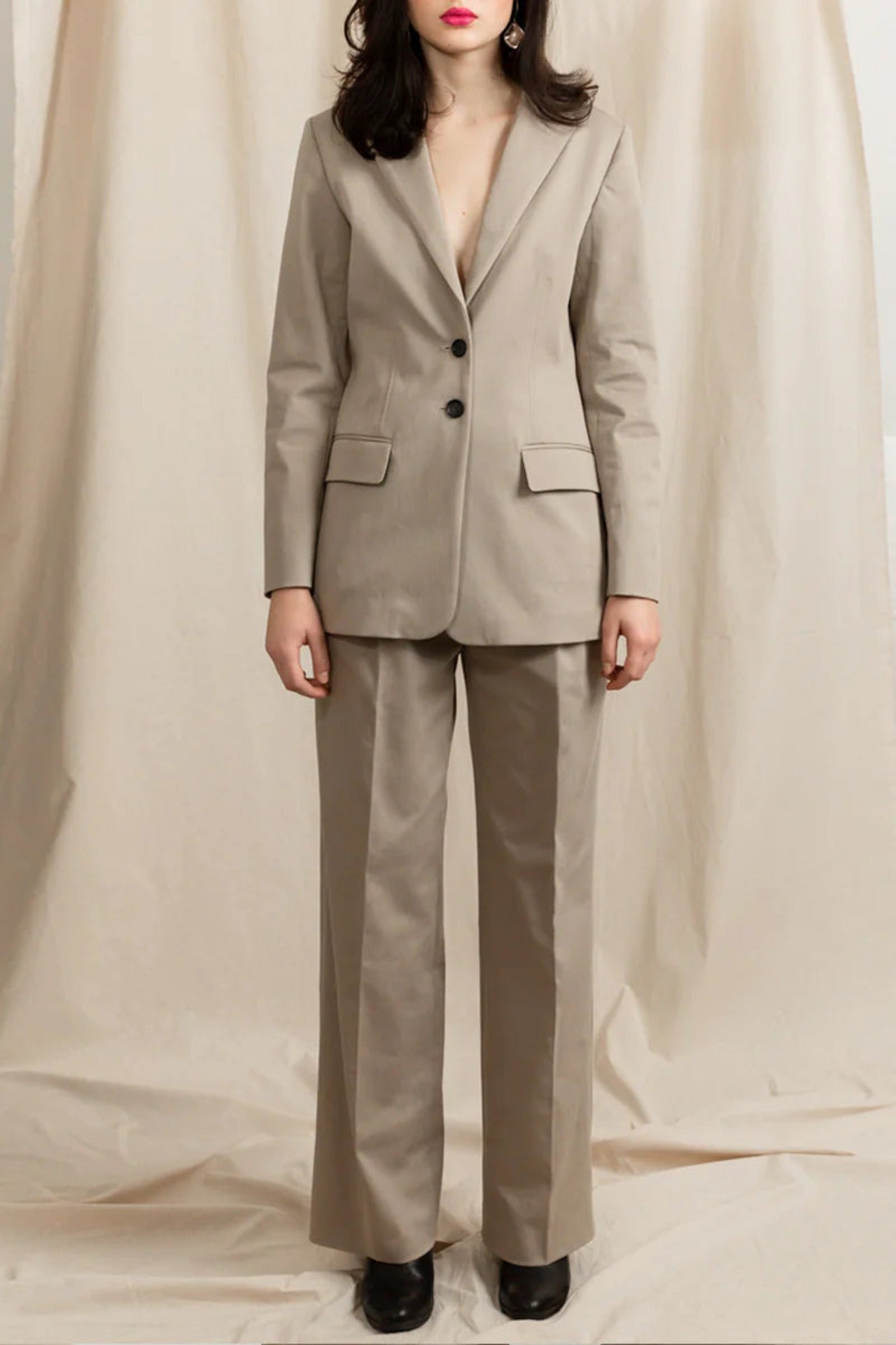 Swipe Long Pleated Pants Beige - Studio Heijne
