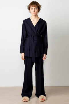 Swipe Long Trousers Navy Blue - Studio Heijne