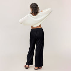 Tam Silk Knitted Pants Black