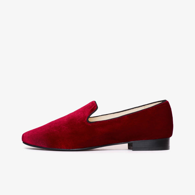 Thomas Velvet Slipper Bordeaux