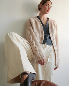 Vilnelė Merino Wool Cardigan Beige