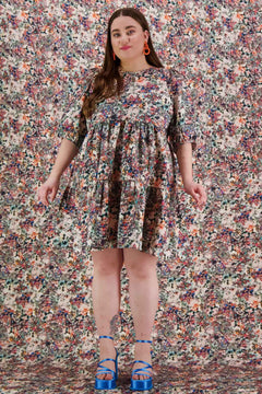 Tiered Mini Dress Blooming Forest