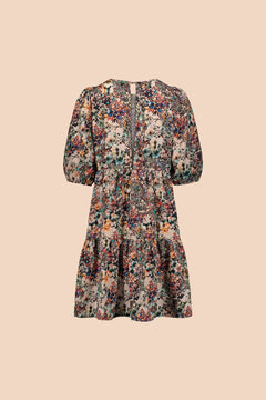 Tiered Mini Dress Blooming Forest