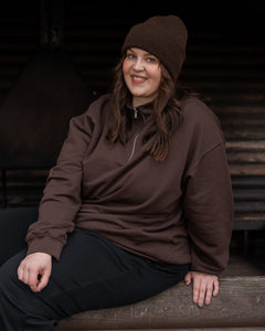 Toive Half-zip Dark Brown