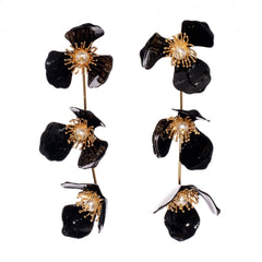Triple Apple Flower Stud Earrings Rainbow