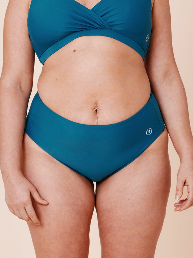 Ubud High-Waist Bikini Bottom Teal