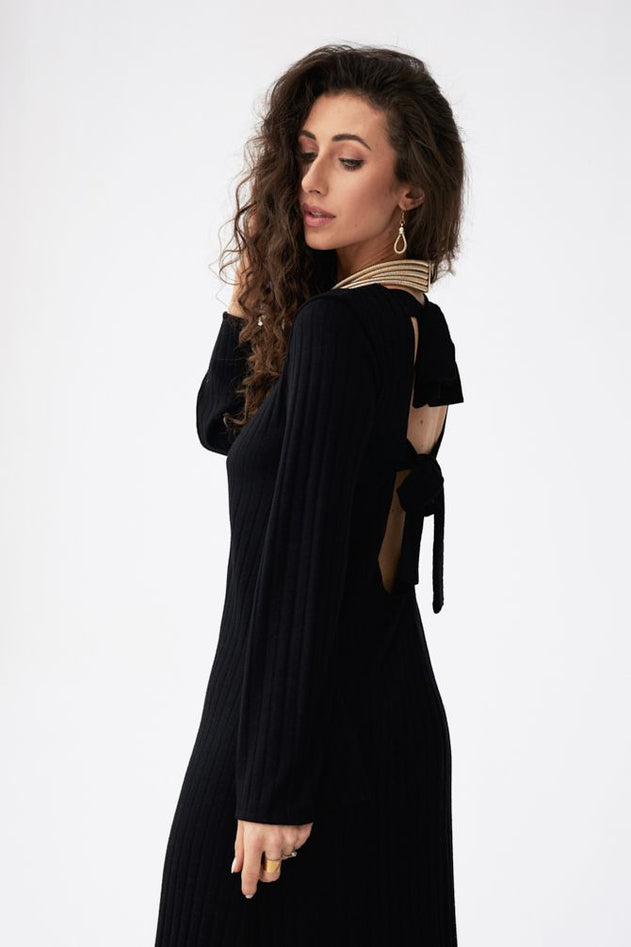 Avonia Bow Dress Black