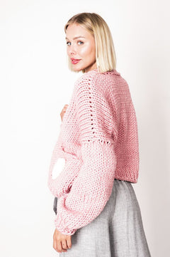 Hand Made Heart Cardigan Pink