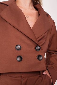 Aspen Cropped Blazer Brown