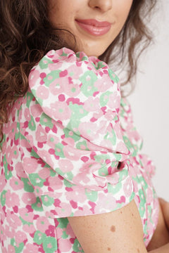 Lydia Wrap Dress Patterned Pink